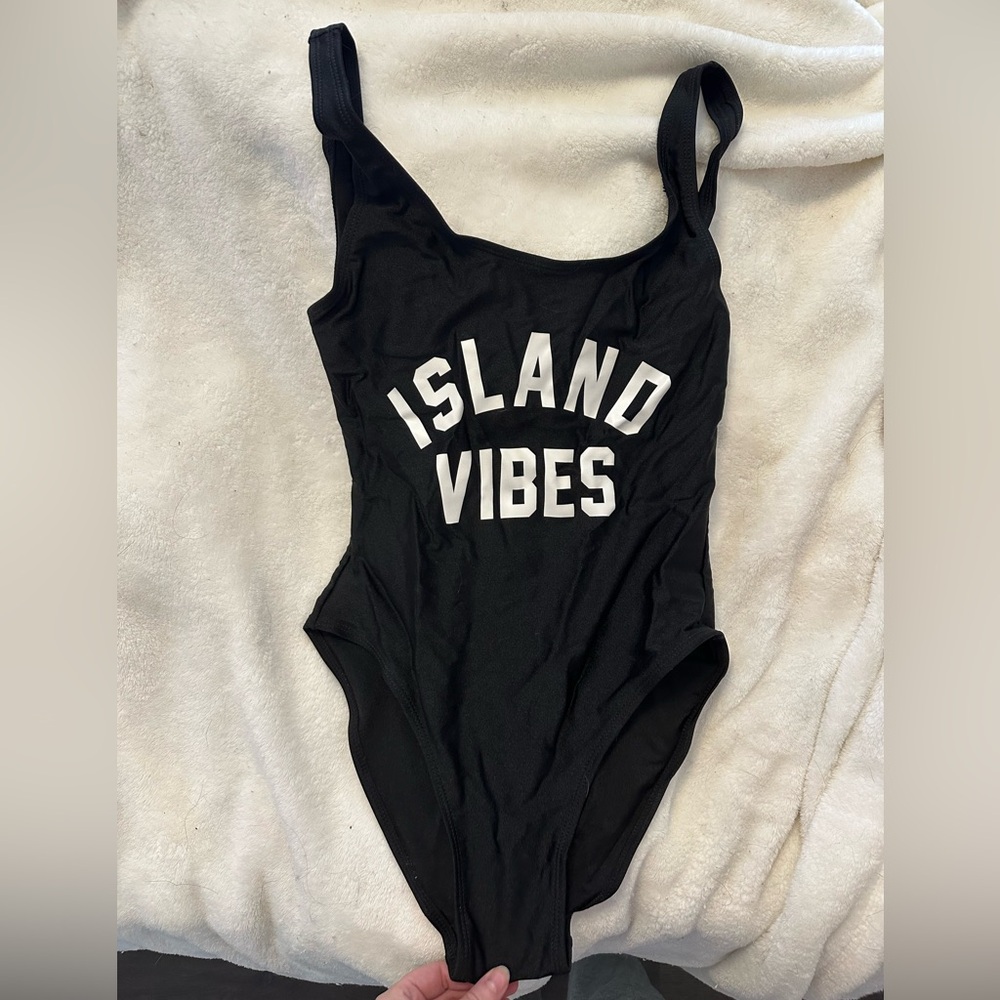 Black island vibes one piece swimsuit